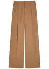 Chloé Brown Pants With Belt Loops And Wide Leg In Cotton Woman In Brown