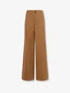 Chloé Pleated Garment-dyed Cotton-canvas Straight-leg Pants In Brown