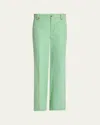 Chloé Wide Leg Cotton Canvas Pants In Green