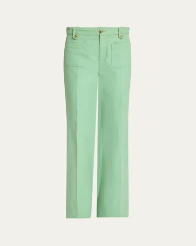 Chloé Wide Leg Cotton Canvas Pants