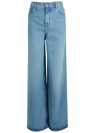 Chloé Chloe Wide-leg Denim Jeans In Gray