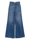 Chloé Blue High Waisted Jeans With Wide Leg And Logo Patch On The Rear In Denim Woman In Blue