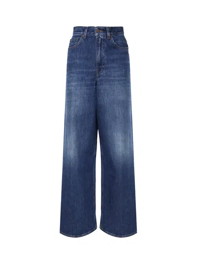 Chloé Wide Leg Denim Jeans In Blue