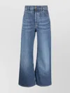 Chloé Wide Leg Denim Jeans In Blue