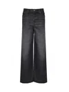 Chloé Loose Black Washed Jeans In Black