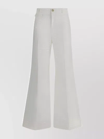 CHLOÉ WIDE-LEG FLARE PANTS WITH WAIST BELT LOOPS