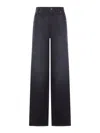 Chloé Wide Leg High Waisted Denim Jeans In Black