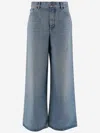 Chloé Belted Flared Wide-leg Cotton Trousers