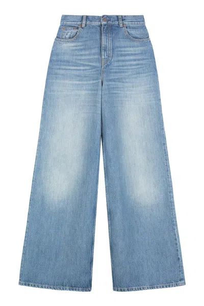Chloé Wide Leg Jeans In Blue