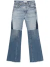 Chloé Patchwork Rigid High-rise Flared-leg Jeans In Blue