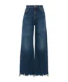Chloé High-rise Wide-leg Raw-hem Denim Trousers In Blue