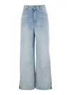Chloé Light Blue Jeans With High Waist And Logo Patch On The Rear In  Half-moon Tongue At The Back