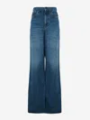 Chloé Rigid High-rise Wide-leg Jeans In Denim Dark Blue