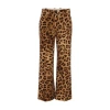Chloé Cropped Leopard-print Cotton-velvet Straight-leg Pants In Brown