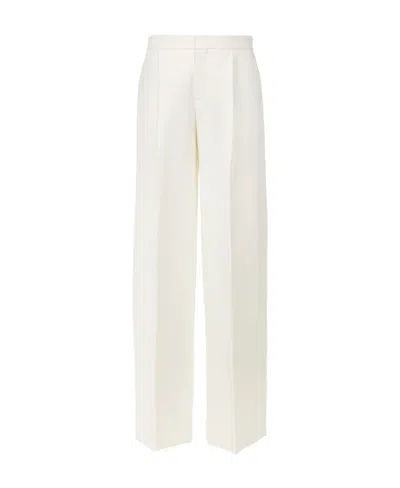 Chloé Wide-leg Linen Trousers In White