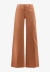 Chloé Wide-leg Logo Pants In Brown