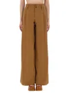 Chloé Brown Pants With Belt Loops And Wide Leg In Cotton Woman In Brown