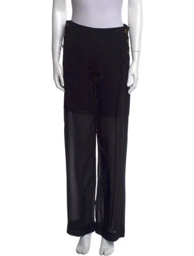 Pre-owned Chloé Wide Leg Pants In Black