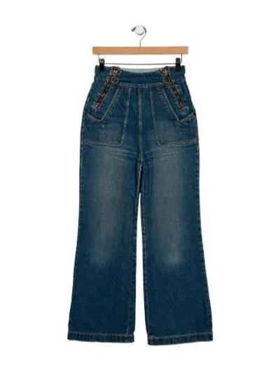 Pre-owned Chloé Wide Leg Pants In Blue