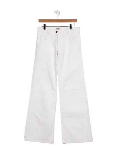 Pre-owned Chloé Wide Leg Pants In White