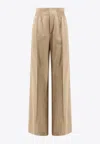 CHLOÉ WIDE-LEG SMOCKED PANTS