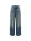 Chloé Wide-leg Denim Jeans With High Waist And Five-pocket Design In Blue