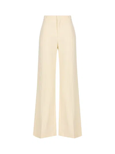 Chloé Wide-leg Tailored Trousers In White