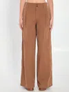 Chloé High-rise And Wide-leg Cotton Canvas Trousers In Brown