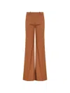 Chloé Chloe Women Pantalone Dalla Gamba Ampia In Cotone Mattone In Brown