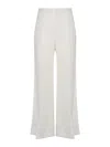 Chloé Relaxed Fit Straight Leg Linen Trousers In White