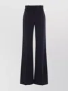 Chloé Wide Leg Trousers With Front Crease Detail In Blue