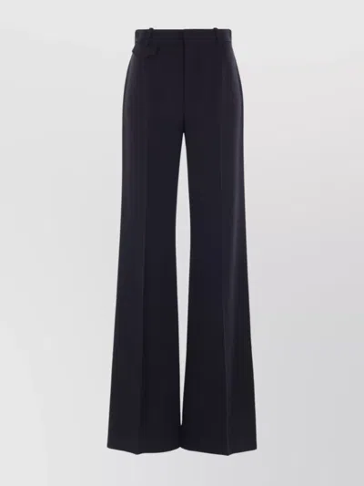 Chloé Wide Leg Trousers With Front Crease Detail In Blue