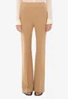 Chloé Wide-leg Wool Cashmere Pants In Brown
