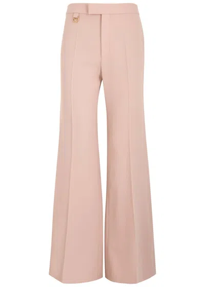 Chloé Chloe Wide-leg Wool Trousers In Pink