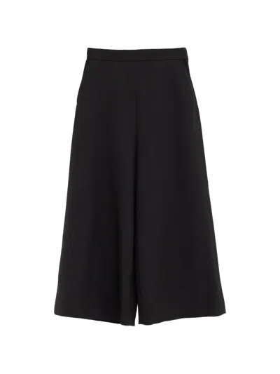 Chloé Wide-leg Cropped Trousers In Black