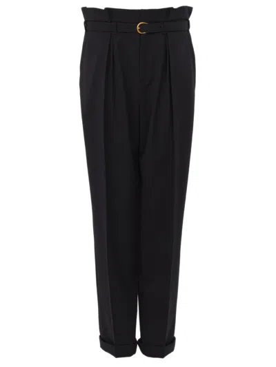 Chloé Wide-leg, High-waisted Trousers In Grain De Poudre Wool