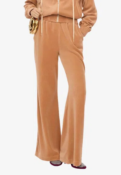 Chloé Wide-leg Track Pants In Brown