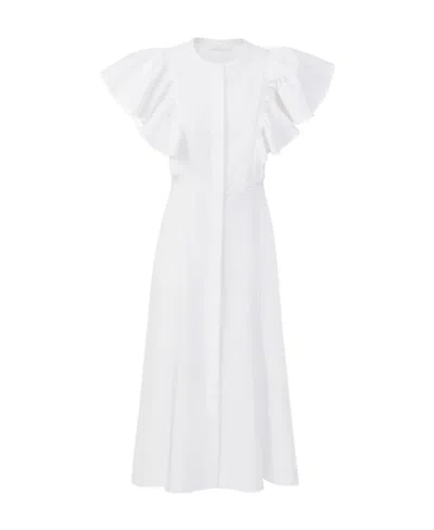 Chloé Wing-sleeve Cotton Shirtdress In White