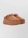 Chloé Winter Wedge Platform Shoes In Brown