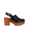 Chloé Jeannette Studded Leather Slingback Platform Clogs In Black