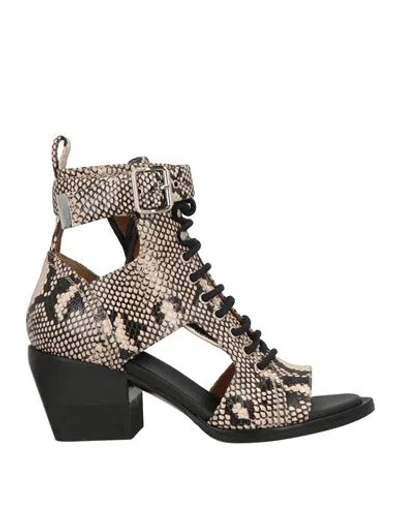 Chloé Woman Ankle Boots Beige Size 8 Calfskin In Brown