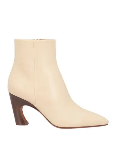 Chloé Woman Ankle Boots Beige Size 9 Soft Leather In Black
