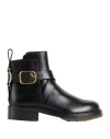 Chloé Woman Ankle Boots Black Size 5.5 Soft Leather In Animal Print