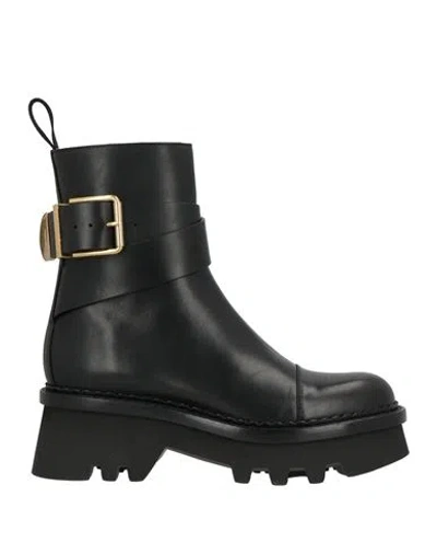 Chloé Woman Ankle Boots Black Size 6 Leather