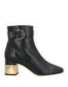 Chloé Woman Ankle Boots Black Size 7.5 Leather In Black