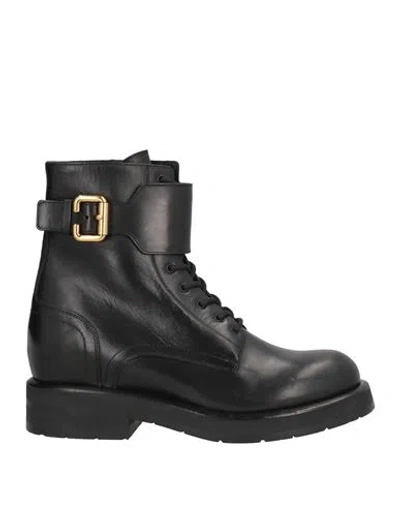 Chloé Woman Ankle Boots Black Size 8 Leather