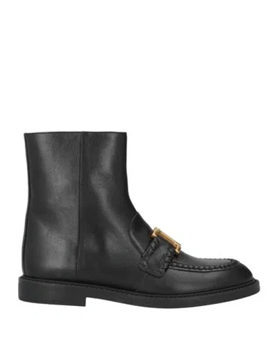 Chloé Woman Ankle Boots Black Size 8 Leather