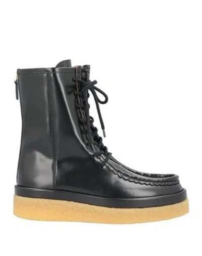 Chloé Woman Ankle Boots Black Size 11 Leather