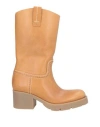 Chloé Woman Ankle Boots Camel Size 7.5 Leather In Beige