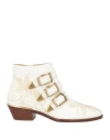 Chloé Woman Ankle Boots Cream Size 6.5 Leather In White